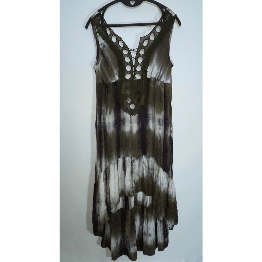 Venus Hi-Low Tie-Dye & Lace Dress - Women's Size‎ M -  Tiered, Flowy Boho Style